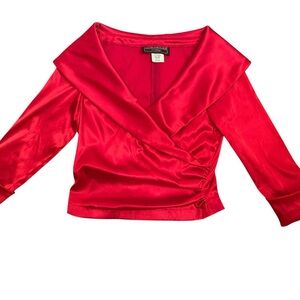 Elegant Jessica Howard “evenings” Red Women's Size 10 Wrap Top